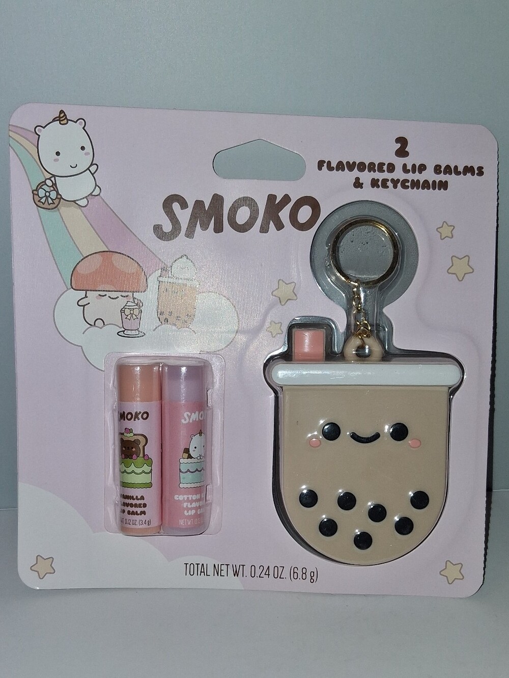SMOKO Boba Tea Keychain & Flavored Lip Balms